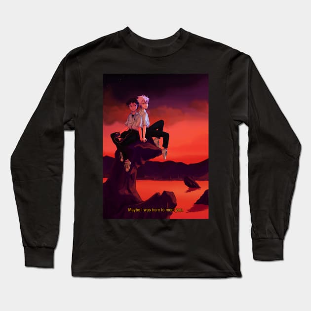 Shinji and Kaworu Long Sleeve T-Shirt by Sainttufa